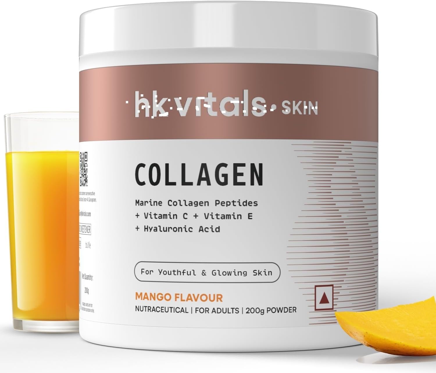 200g Mango Flavored Marine Collagen Powder with Vitamin C, E, and Sodium Hyaluronate for Health and Wellness