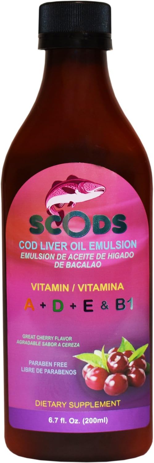 200ml ELP ESSENTIAL Cherry Flavored Cod Liver Oil Emulsion with Vitamin A, D, E, and B1