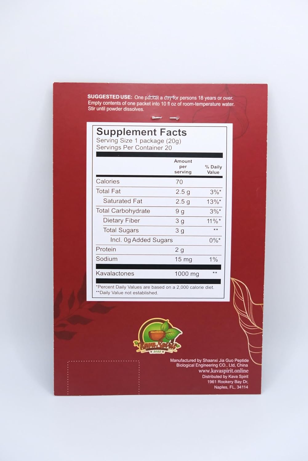 2022 Premium Quality Fijian Noble Instant Kava Powder with Coconut and Strawberry - Authentic Blend - 2 Packets, 1.4 oz
