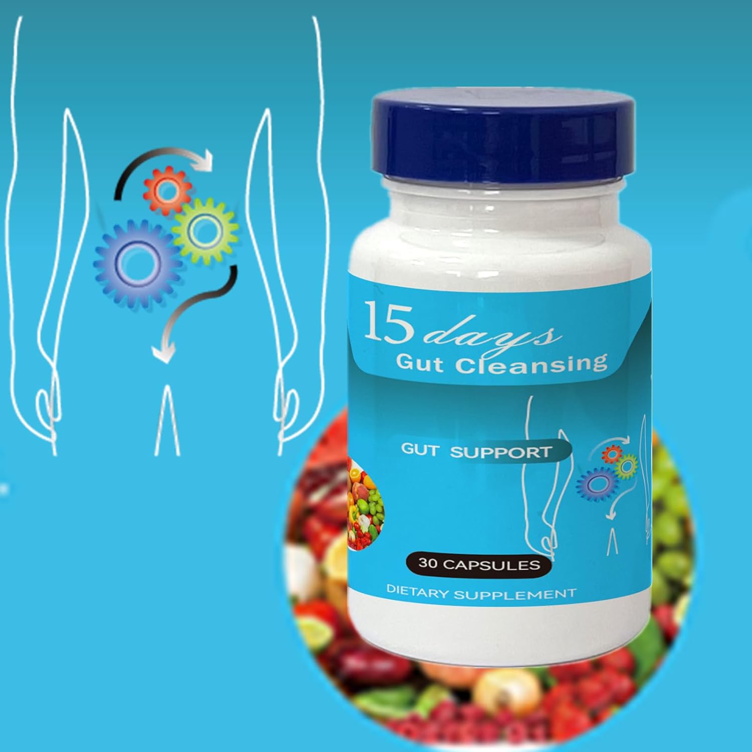 2024 Advanced Gut Cleanse for Colon Support - Dissolving Capsules for 15-Day Bowel Cleanse and Waste Loss to Feel Lighter