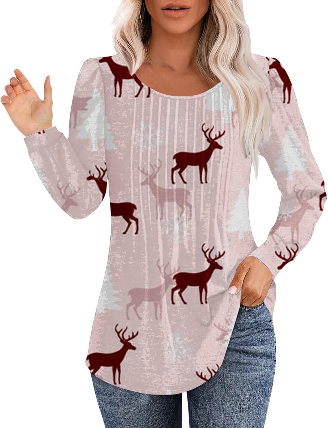 2024 Fall Fashion Trend: Lightweight Long Sleeve Women's Crewneck Knit Blouse