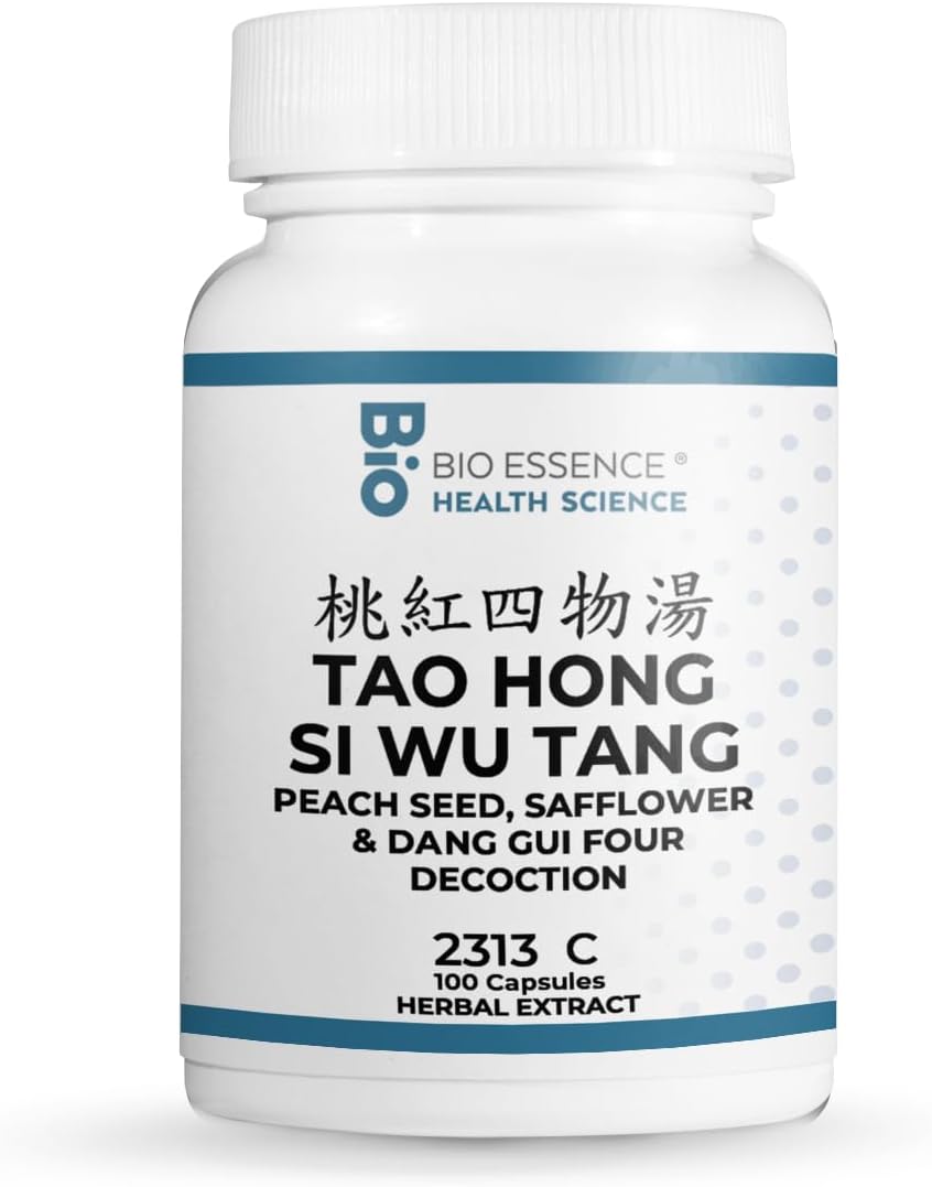 2313C Tao Hong Si Wu Decoction Capsules - Peach Seed, Safflower, Dang Gui - 100 Capsules (2 Bottles)