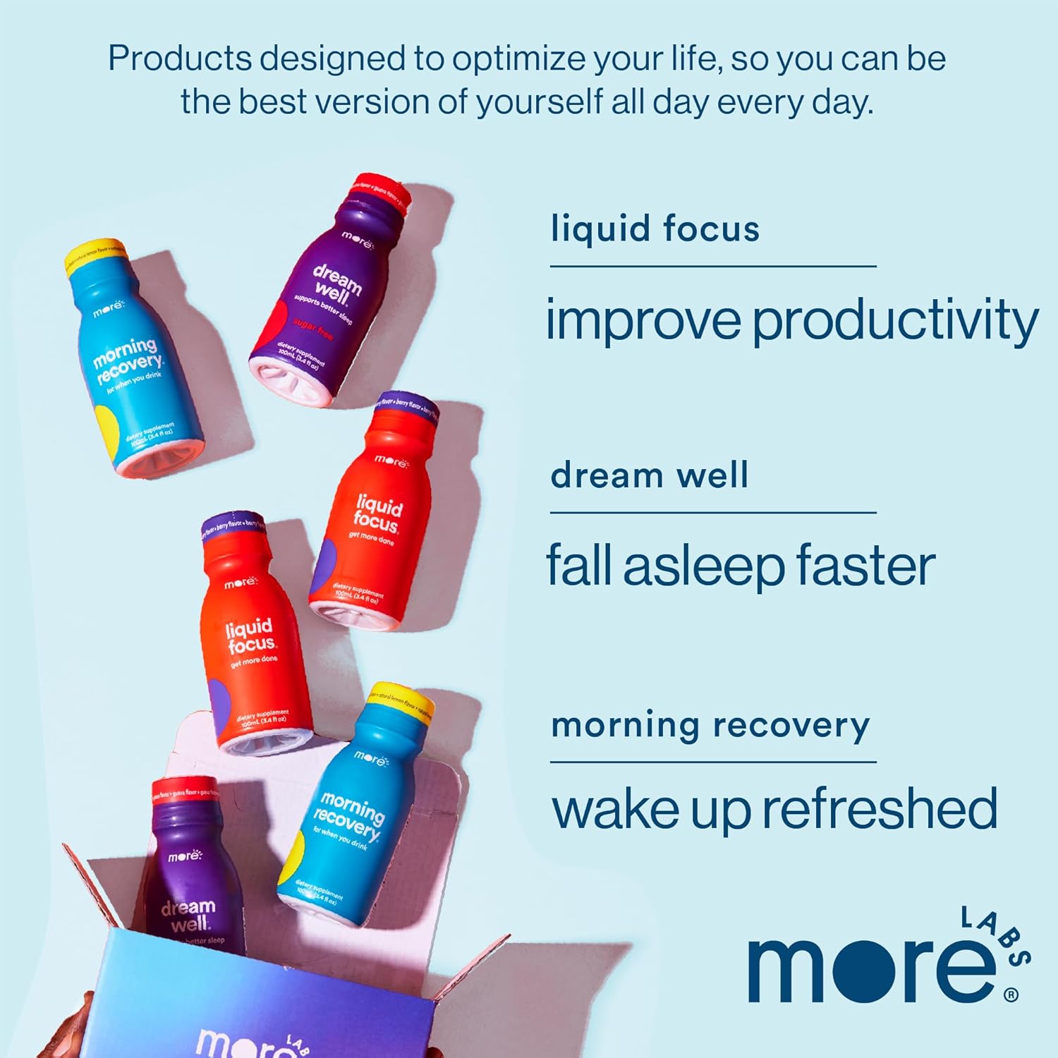 24 Pack Liquid Focus Nootropic Smart Drink with Antioxidants & Adaptogenic Herbs for Energy & Concentration - 150mg Caffeine