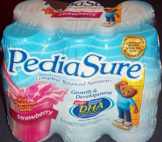 24-Pack Strawberry Pediasure Supplement with DHA - Kids Nutritional Drink