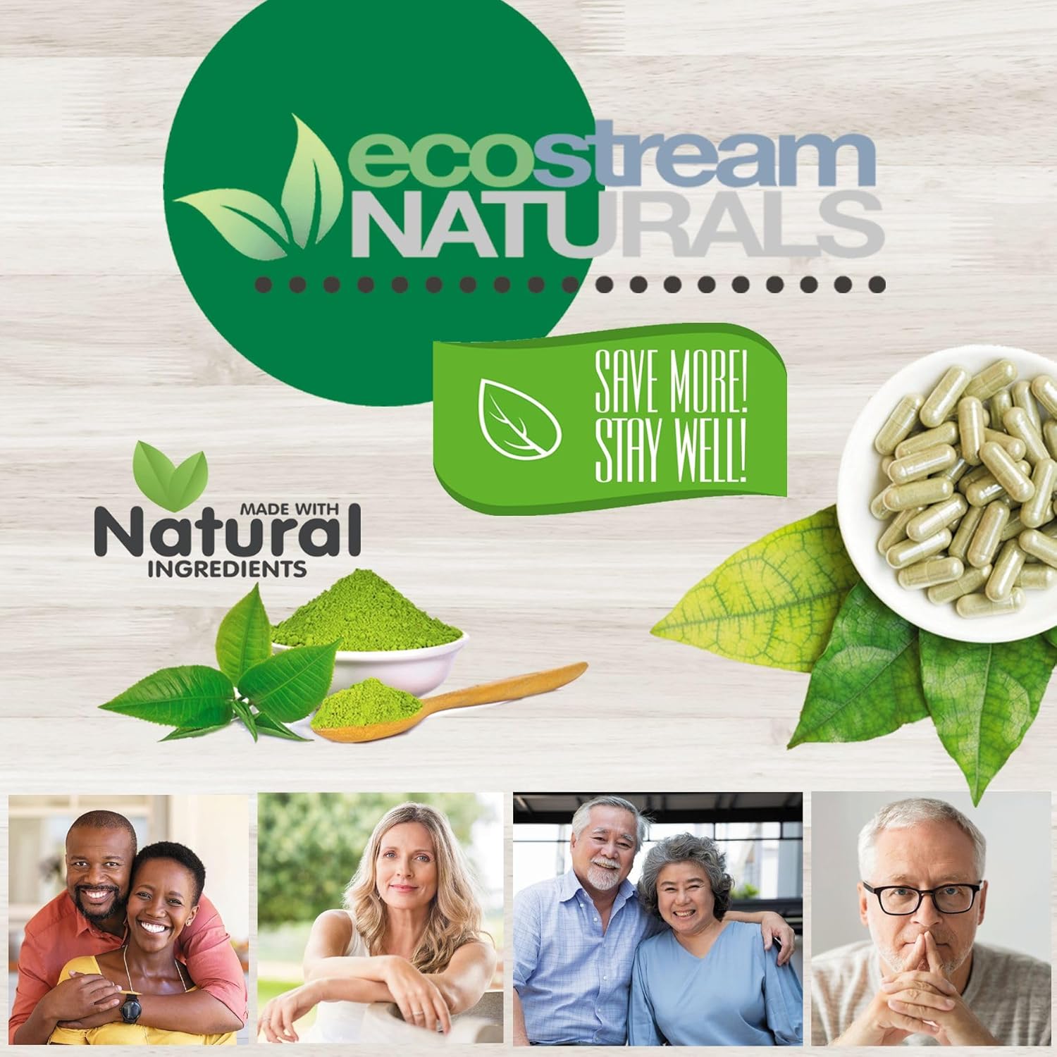 24/7 Muscle Relaxation Support with ecostream Naturals MuscleRelax - Natural Ingredients, Gluten-Free - 60 Veg Caps
