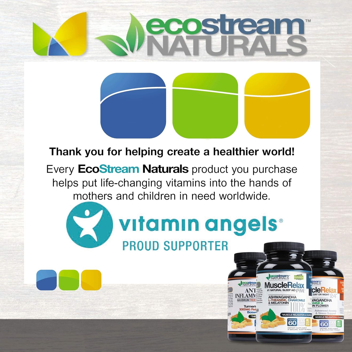 24/7 Muscle Relaxation Support with ecostream Naturals MuscleRelax - Natural Ingredients, Gluten-Free - 60 Veg Caps