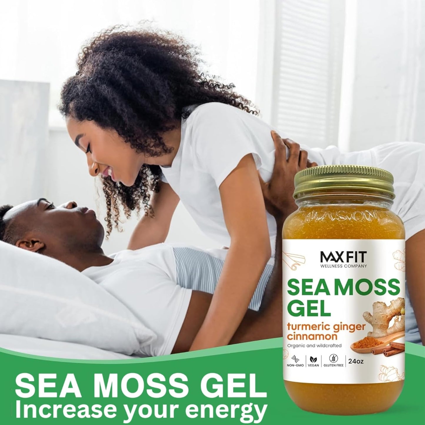 24oz Organic Raw Sea Moss Gel with 12 Flavors | Wildcrafted Gold Sea Moss from Saint Lucia | 92 Vitamins & Minerals | Non-GMO Vegan Superfood