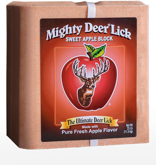 25 LB Sweet Apple Deer Lick Attractant Block - Irresistible Nutrition for Deer, Long-Lasting Formula
