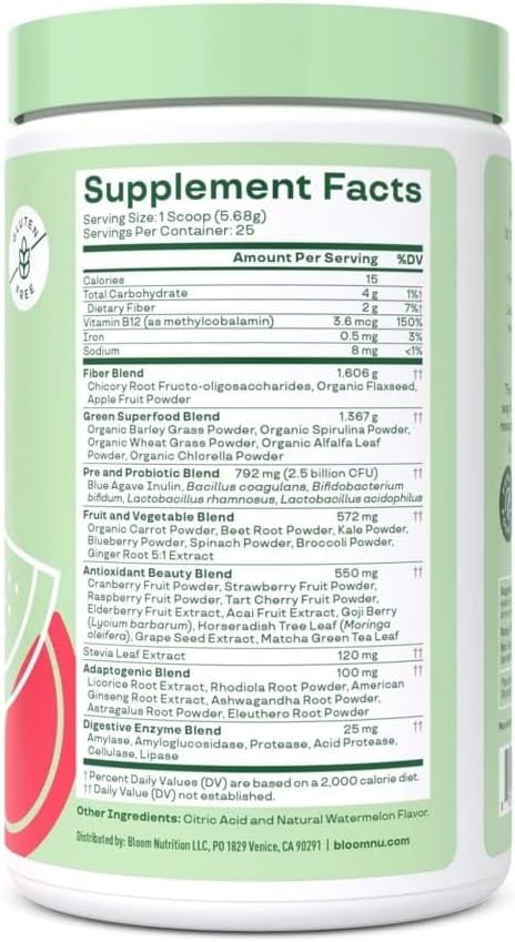 25 Servings of Generic Bloom Berry Greens and Superfoods for Daily Nutrition Boost