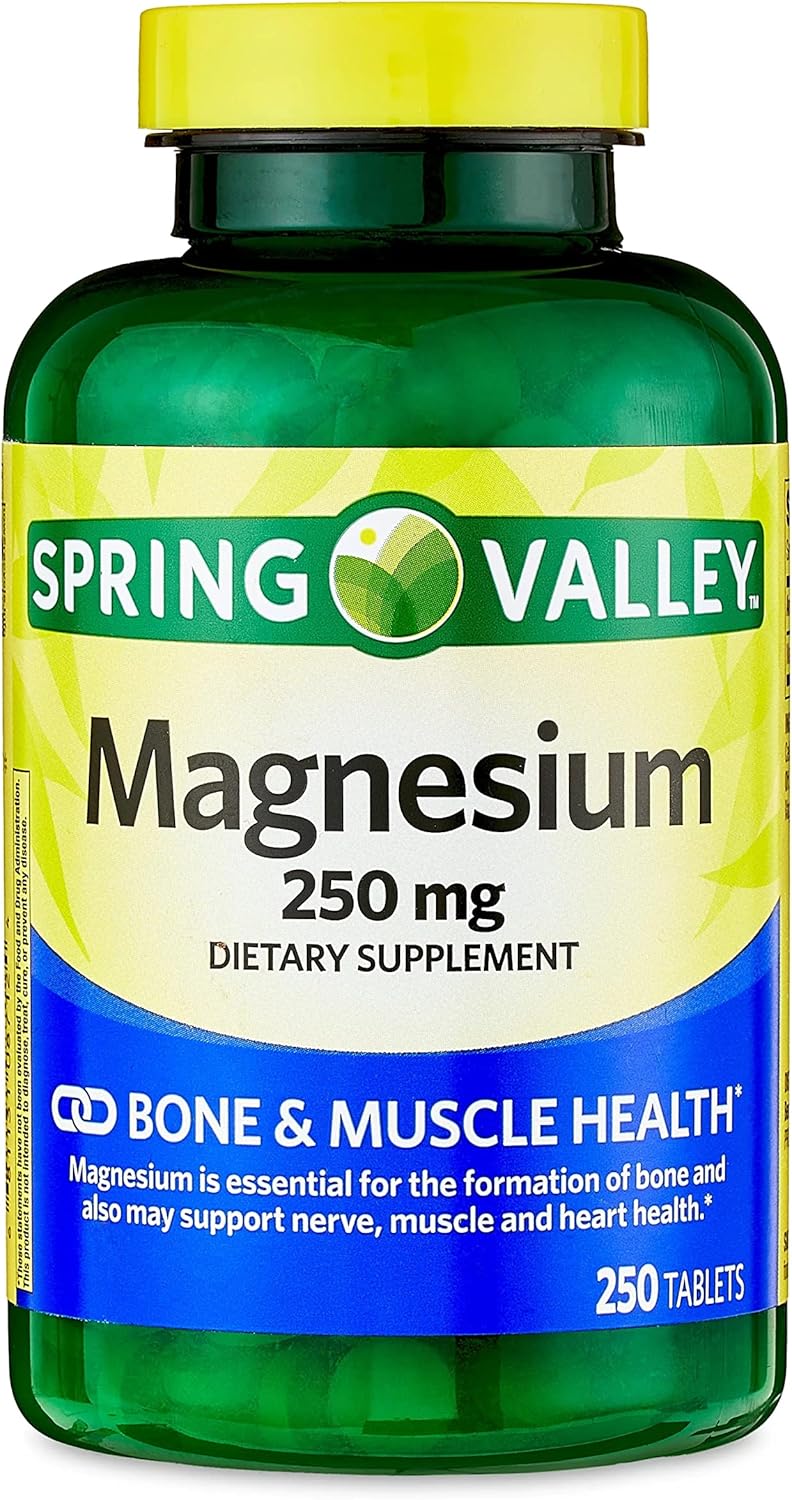 250 Count Magnesium Tablets Dietary Supplement - 250 mg Formula