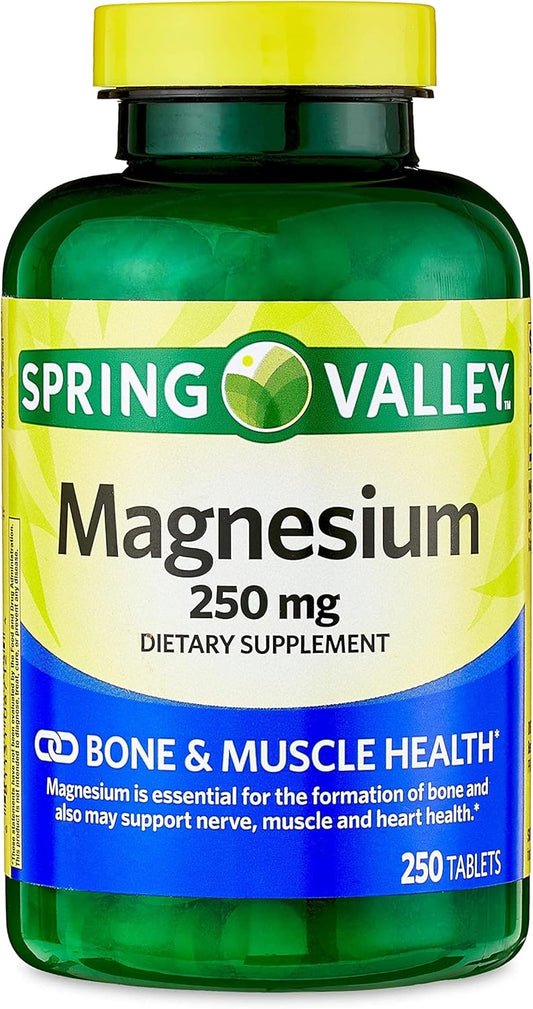 250 Count Magnesium Tablets Dietary Supplement - 250 mg Formula