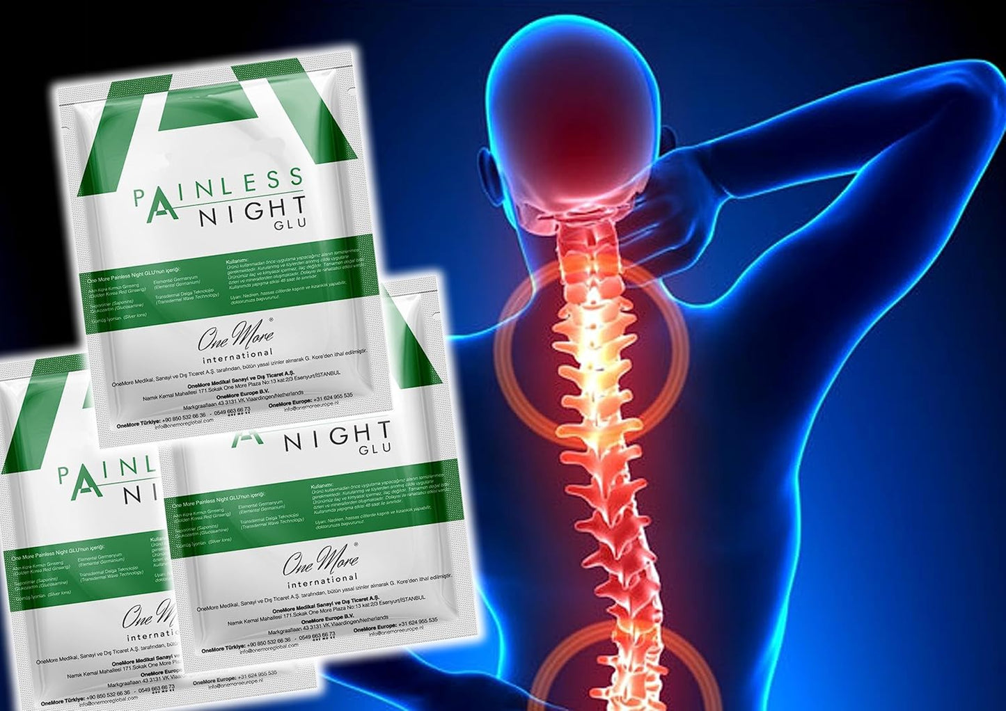 25pc Pack of Original Painless Night Glue with Korean Red Ginseng for Joint Pain Relief
