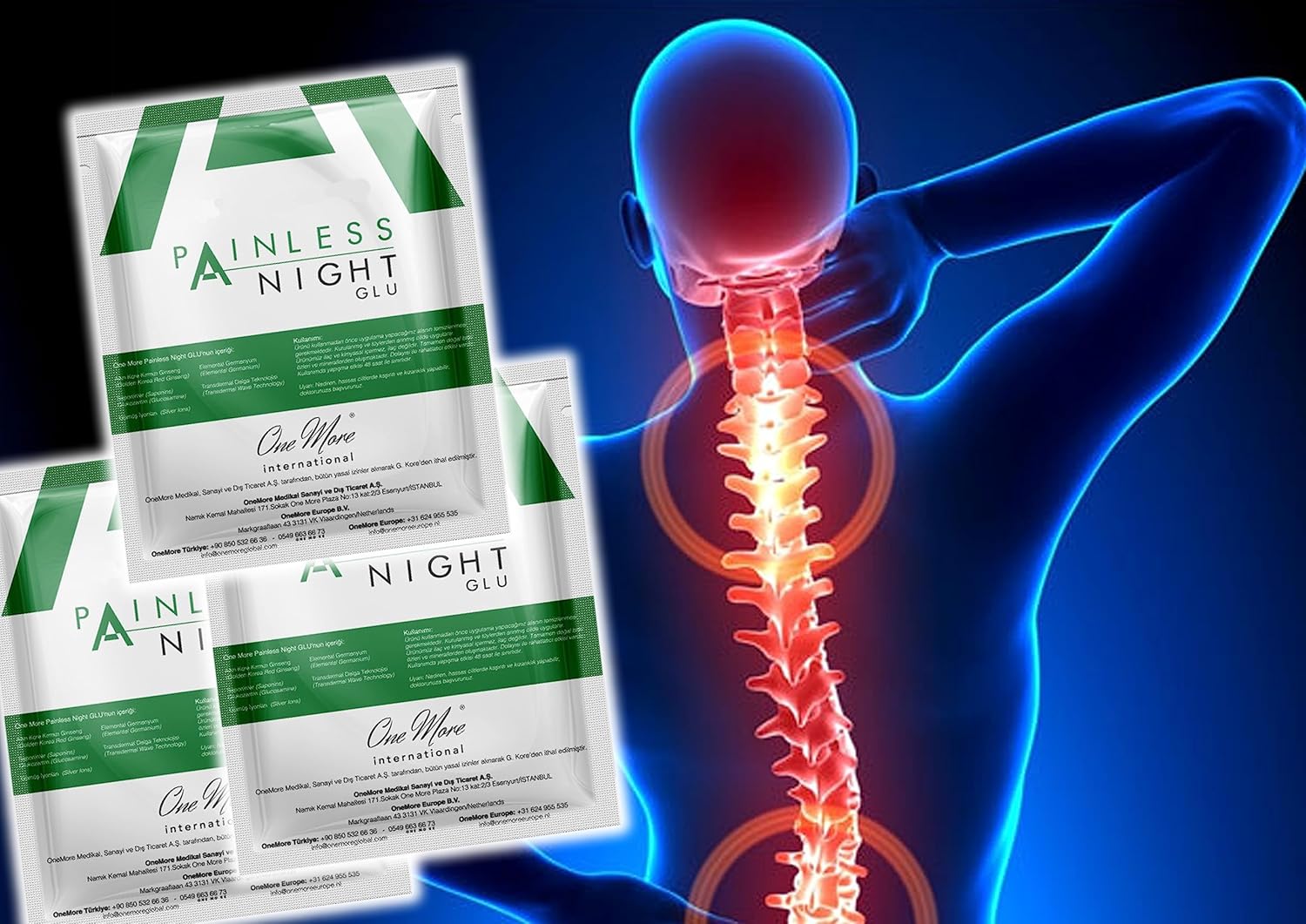 25pc Pack of Original Painless Night Glue with Korean Red Ginseng for Joint Pain Relief