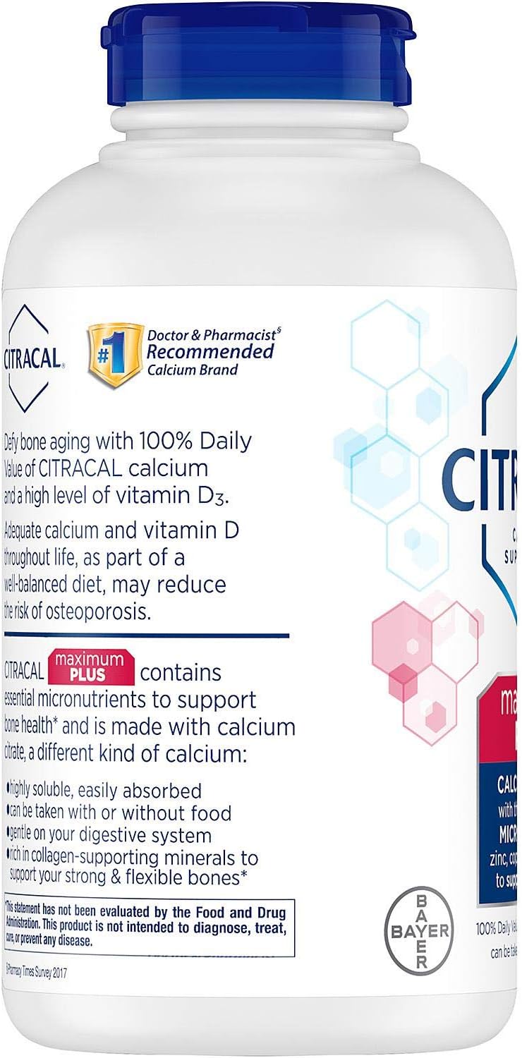 280 Count Citracal Maximum Plus Calcium Citrate Caplets with Vitamin D3