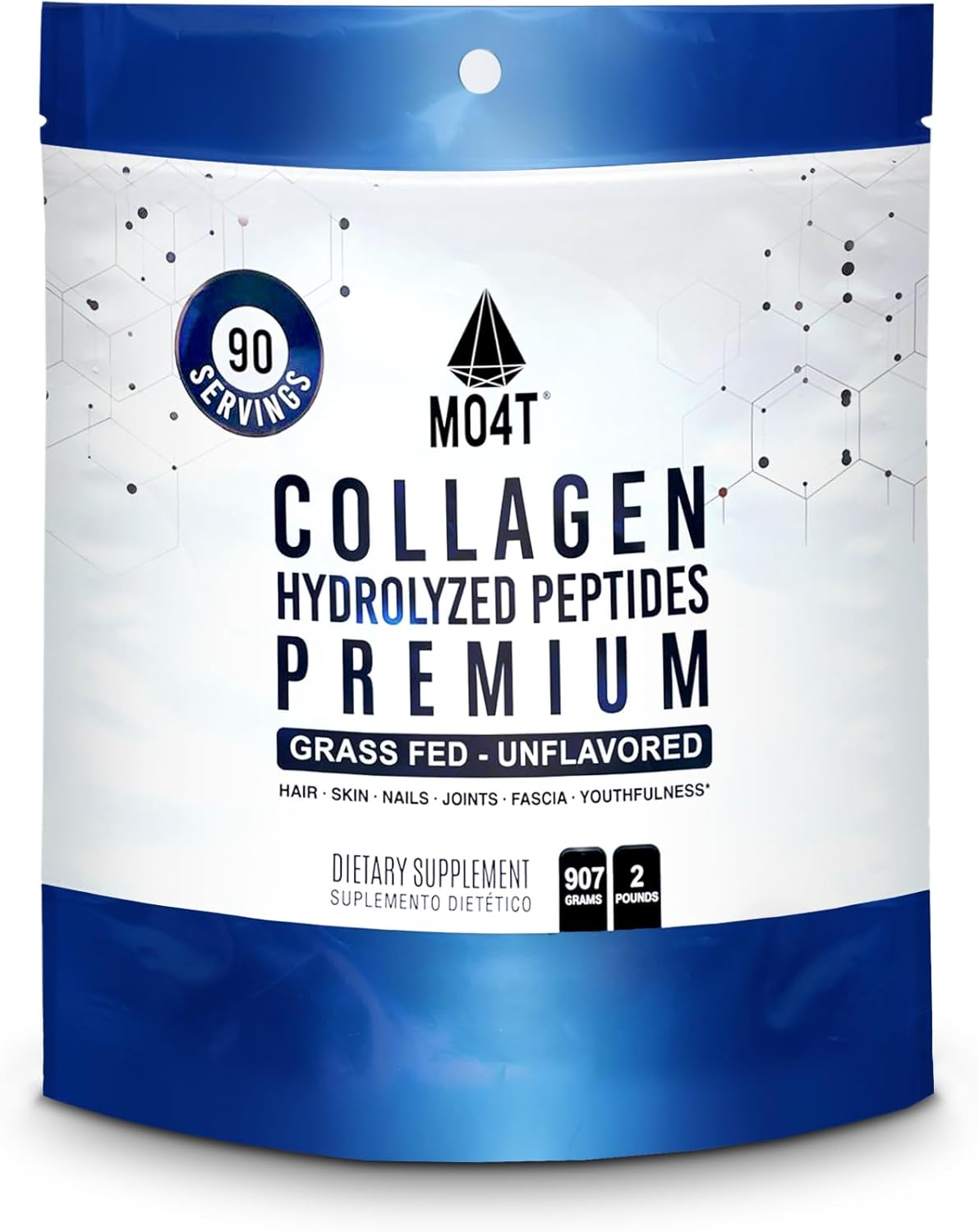 2lb Grass-Fed Collagen Peptides Powder - Hydrolyzed, Unflavored - Colageno Hidrolizado - MOMOF4TRANSFORM