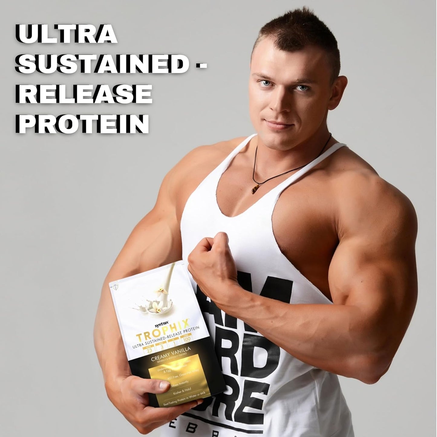 2lb Vanilla Trophix Casein Protein Bundle with Whey & Egg White Protein - High Protein Instant Mix Powder + Nutrition Keychain