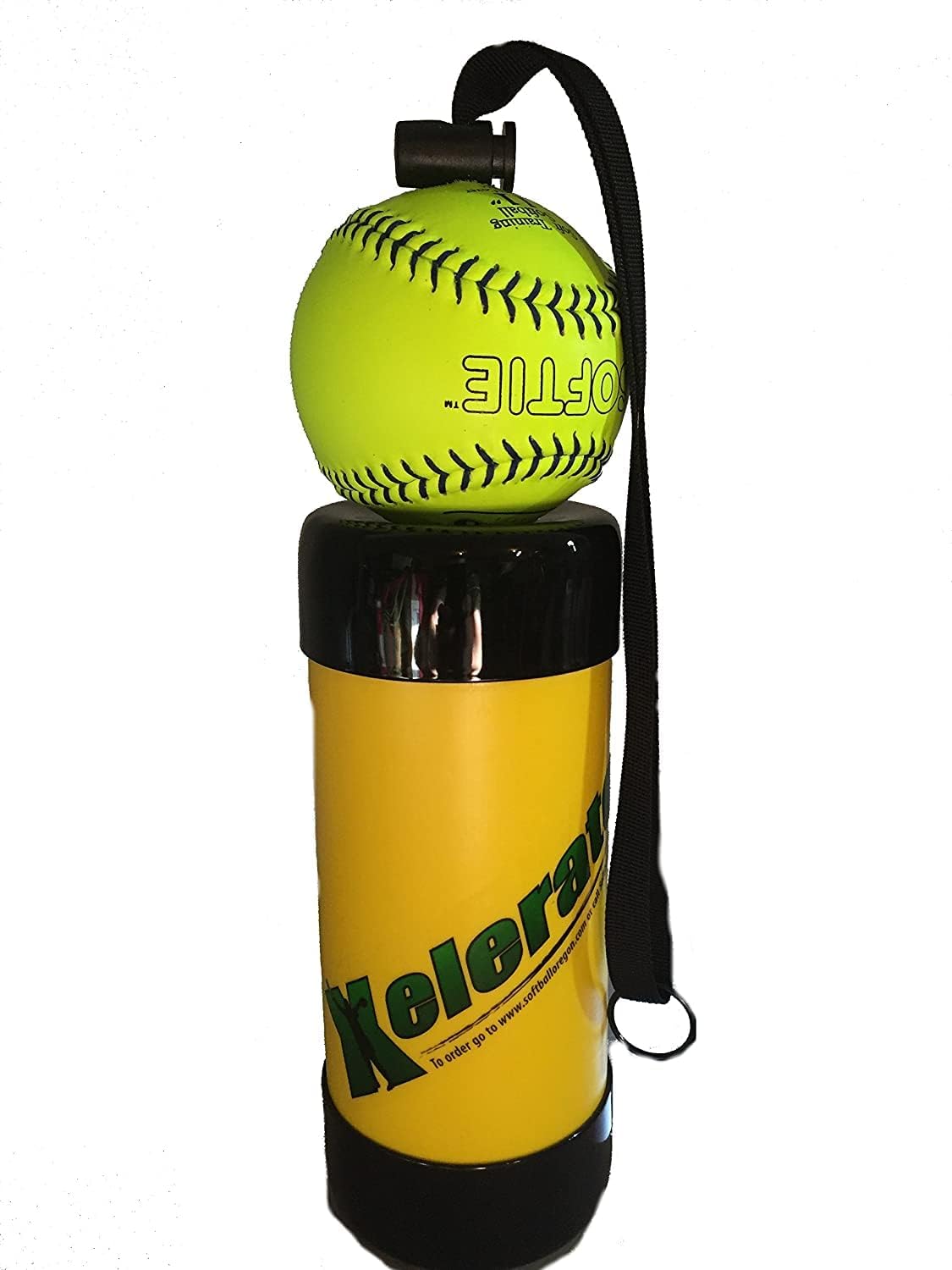 2nd Gen Xelerator Softball Pitching Trainer with Leather Ball - Yellow, 12