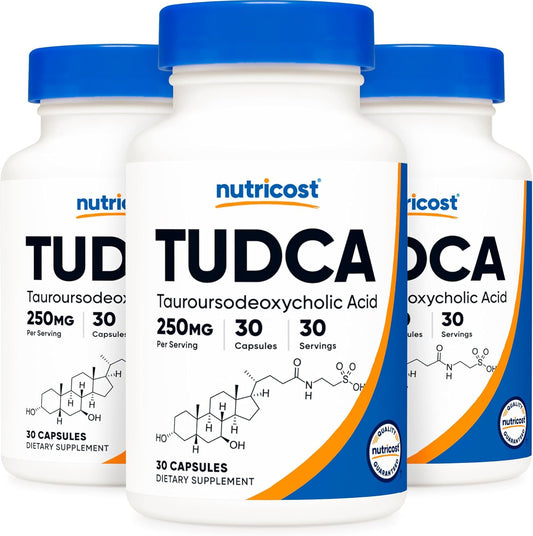 3 Bottles of Nutricost Tudca 250mg, 30 Capsules - Liver Health Support Supplement