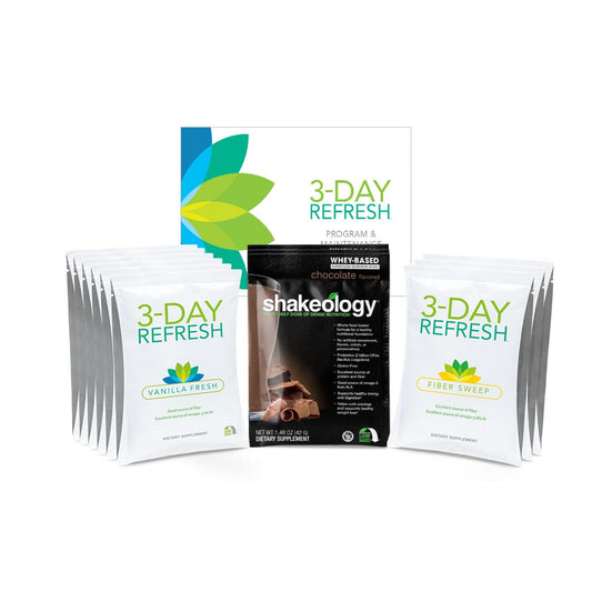 3-Day Refresh Complete Kit: Shakeology, Vanilla Fresh Protein Shake, Fiber Sweep, Clean Eating Guide, Lose Weight, Boost Energy, Detox Body