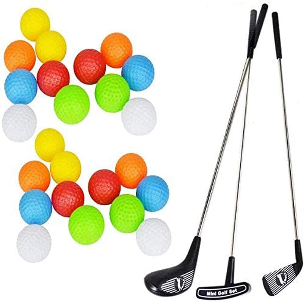 3 in 1 Kids Golf Practice Rod with 24 Color Golf Set and 6 Practice Balls - Big Golf Supplement Set