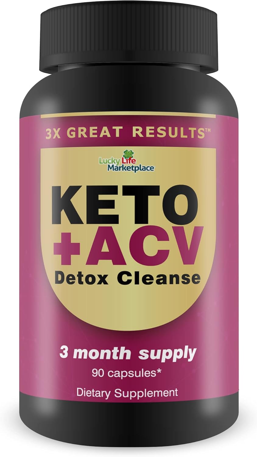 3 Month Supply Keto + ACV Detox Cleanse for Body & Colon - Advanced Formula with Fiber for Digestion & Immune Health - Achieve Great Results