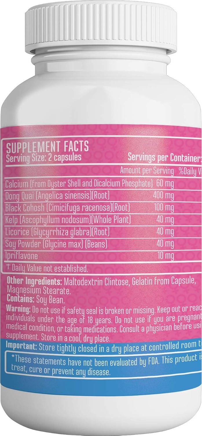 3 Pack Berry Gen Restore Menopause Morning Herbal Supplement - 180 Capsules - Natural Formula with Calcium, Licorice, Black Cohosh - Energy Support and Discomfort Relief - USA Made
