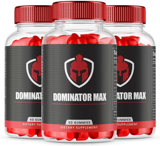 3 Pack Dominator Max Gummies: Advanced Formula for Max Performance - All Natural Extra Strength Supplement for Muscle Growth and Health Support
