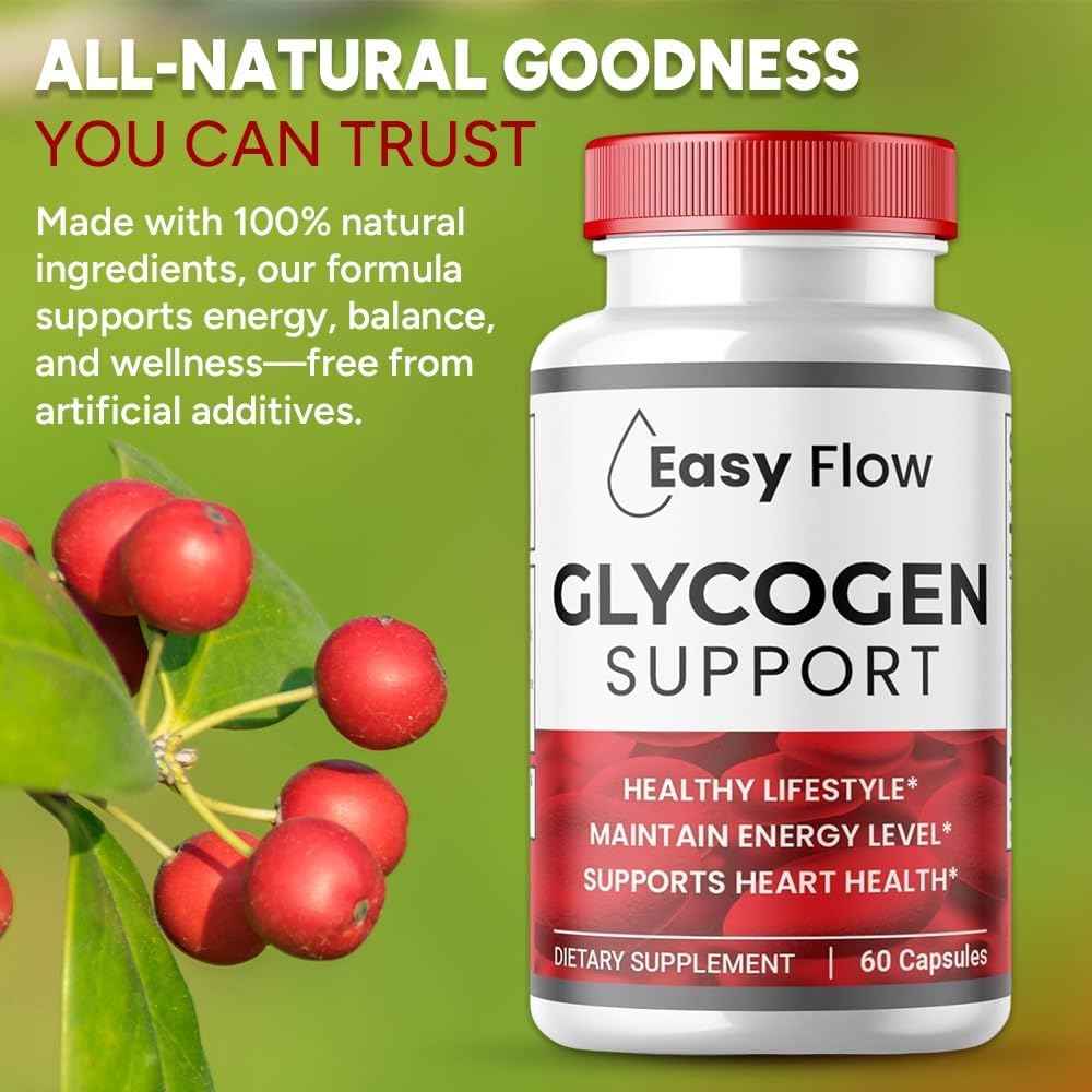 (3 Pack) Easy Flow Glycogen, EasyFlow Glycogen Support Capsules, Glyco Optimizer Formula, Natural Blood Vessel Cleaner, Premium Easy Flow Glycogen Support (180 Capsules)