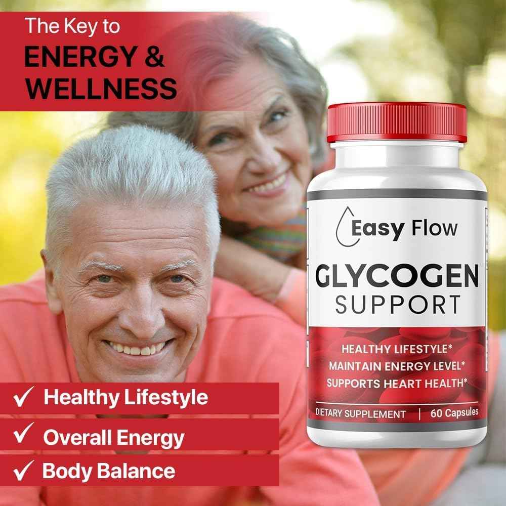 (3 Pack) Easy Flow Glycogen, EasyFlow Glycogen Support Capsules, Glyco Optimizer Formula, Natural Blood Vessel Cleaner, Premium Easy Flow Glycogen Support (180 Capsules)
