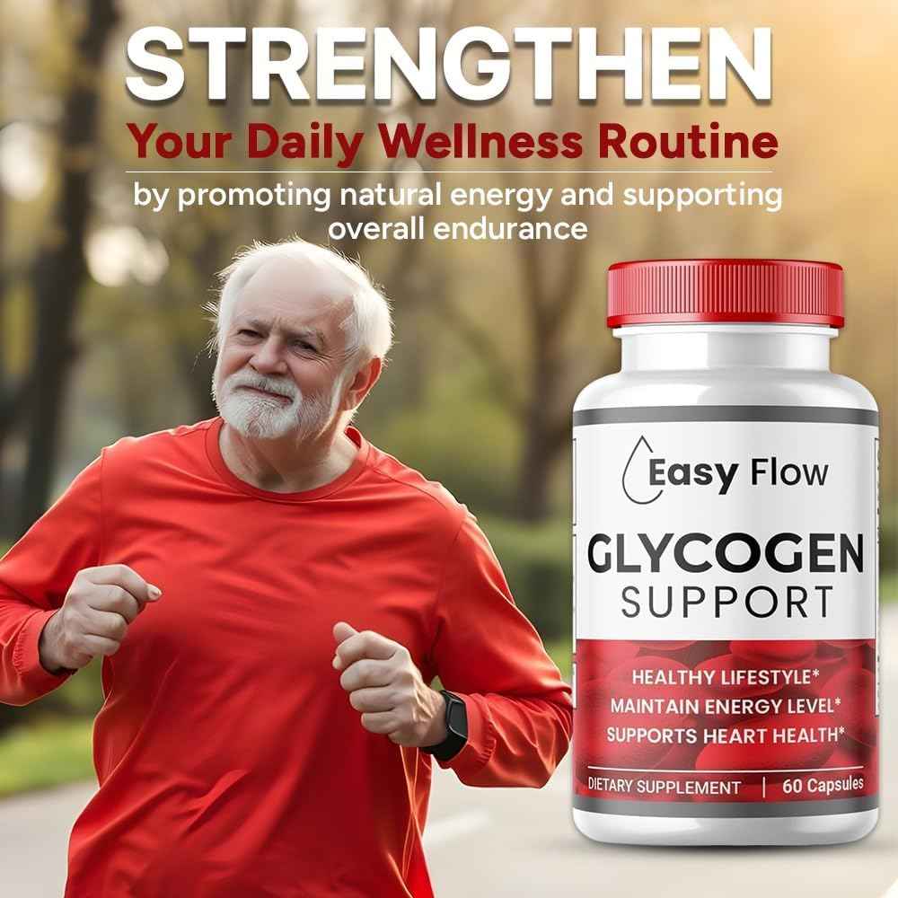 (3 Pack) Easy Flow Glycogen, EasyFlow Glycogen Support Capsules, Glyco Optimizer Formula, Natural Blood Vessel Cleaner, Premium Easy Flow Glycogen Support (180 Capsules)