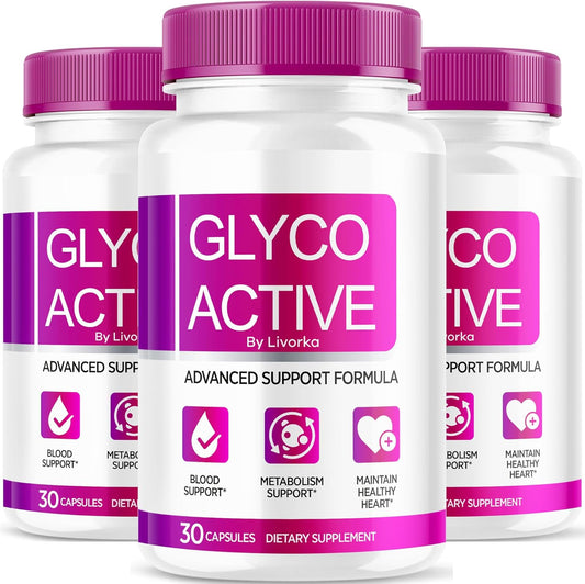 3 Pack Glyco Active Capsules - All Natural Advanced Formula for 3 Months - Reviews Included
