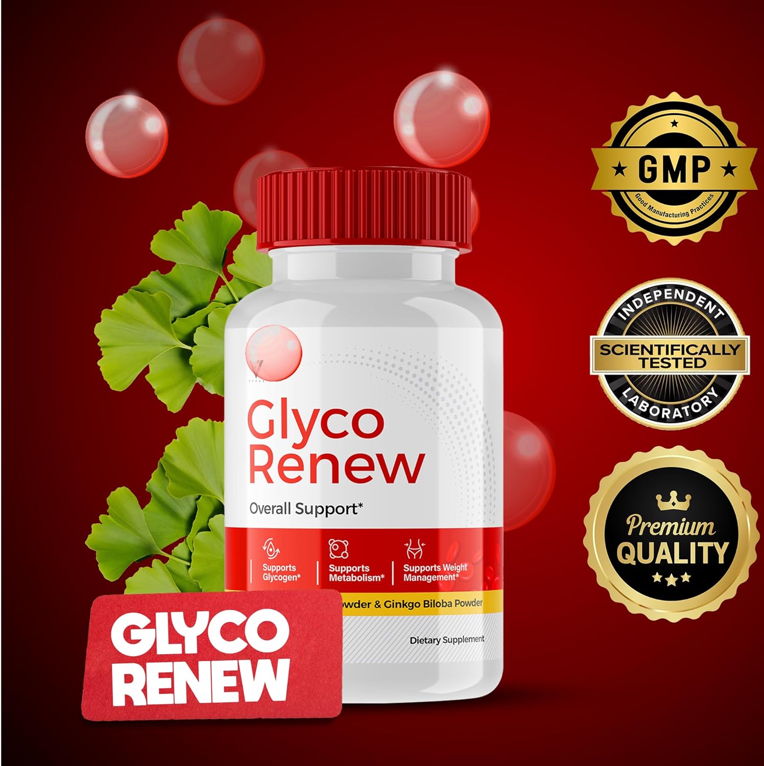 3 Pack Glyco Renew Blood Support Formula Supplement Pills - All Natural Capsules for Stable Levels - 180 Capsules