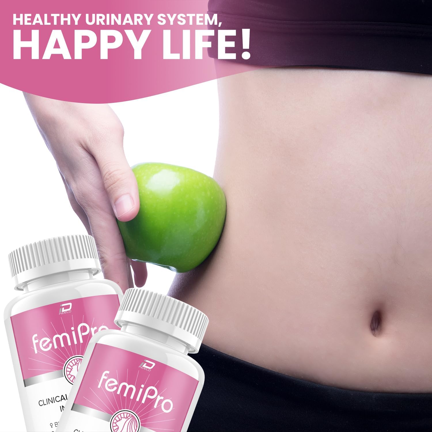 3 Pack Indelo FemiPro Bladder Support Supplement - 24 Hour Urinary Control with Microbiome Probiotic Pills for Bladder Health - Femie Pro Reviews