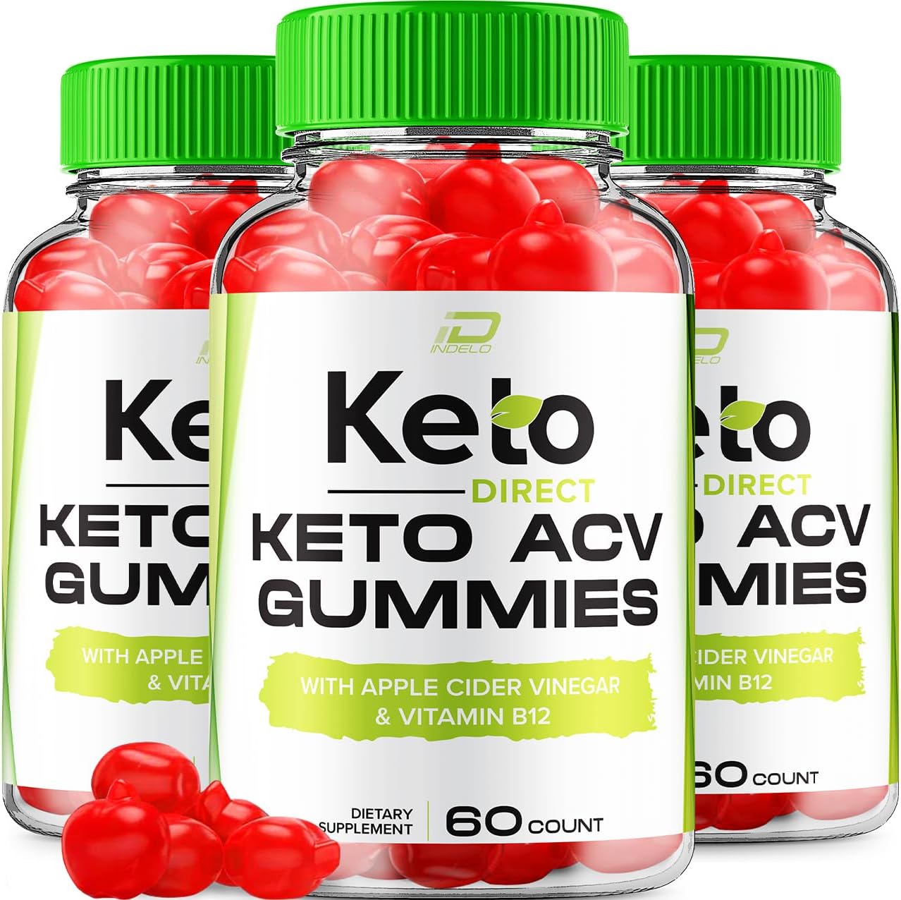 3-Pack Keto Direct ACV Gummies with Vitamin B12 - 1000MG Apple Cider Vinegar Gummies for Keto Diet Support