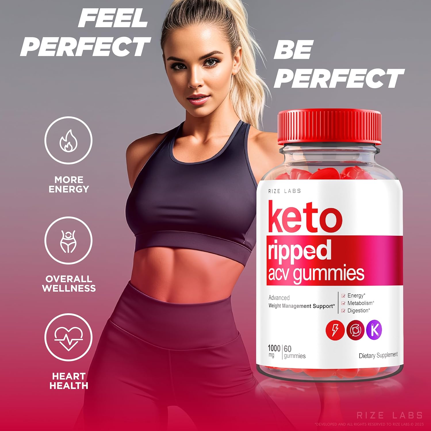 3-Pack Keto Ripped ACV Gummies for  Slimming Formula  Support - Natural Apple Cider Vinegar Gummies - 180 Premium Keto Plus Gomitas