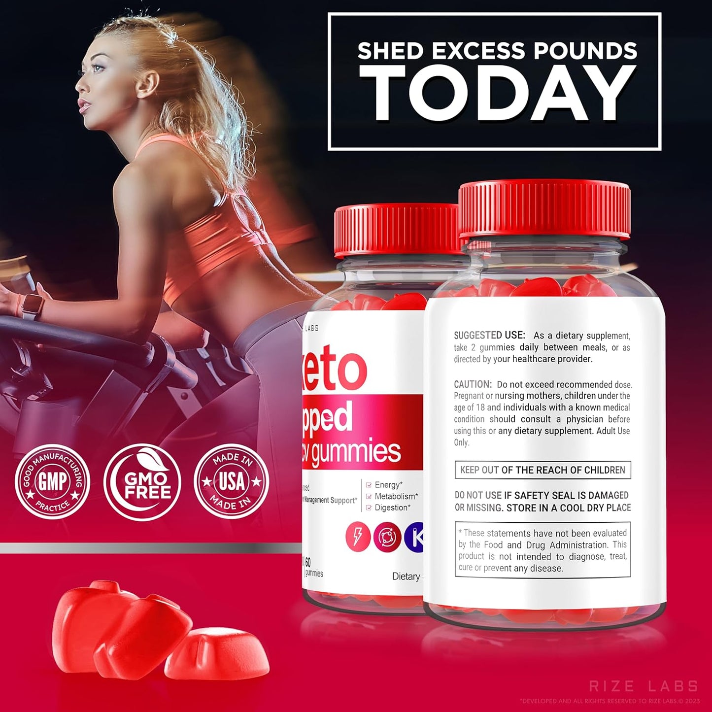 3-Pack Keto Ripped ACV Gummies for  Slimming Formula  Support - Natural Apple Cider Vinegar Gummies - 180 Premium Keto Plus Gomitas