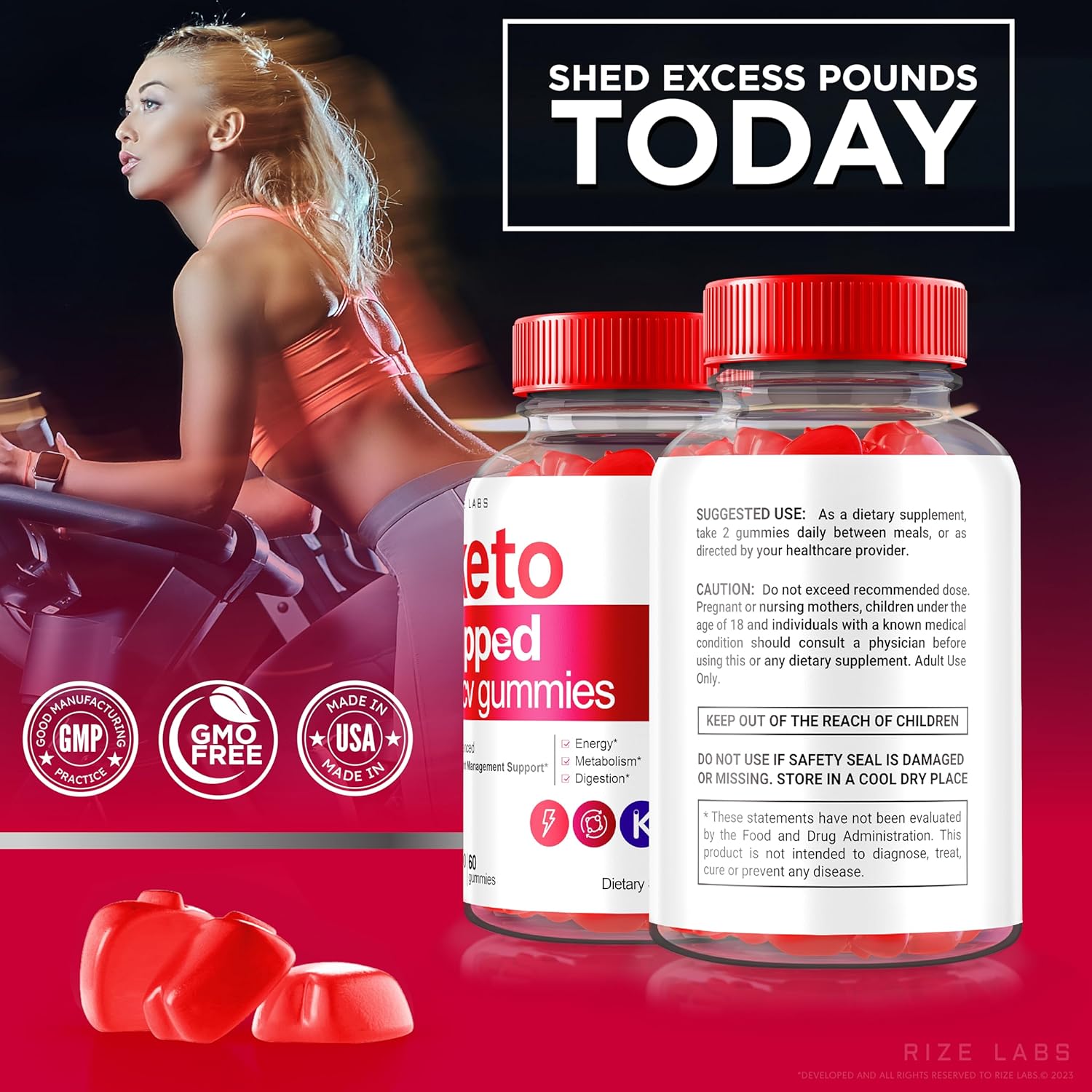 3-Pack Keto Ripped ACV Gummies for  Slimming Formula  Support - Natural Apple Cider Vinegar Gummies - 180 Premium Keto Plus Gomitas