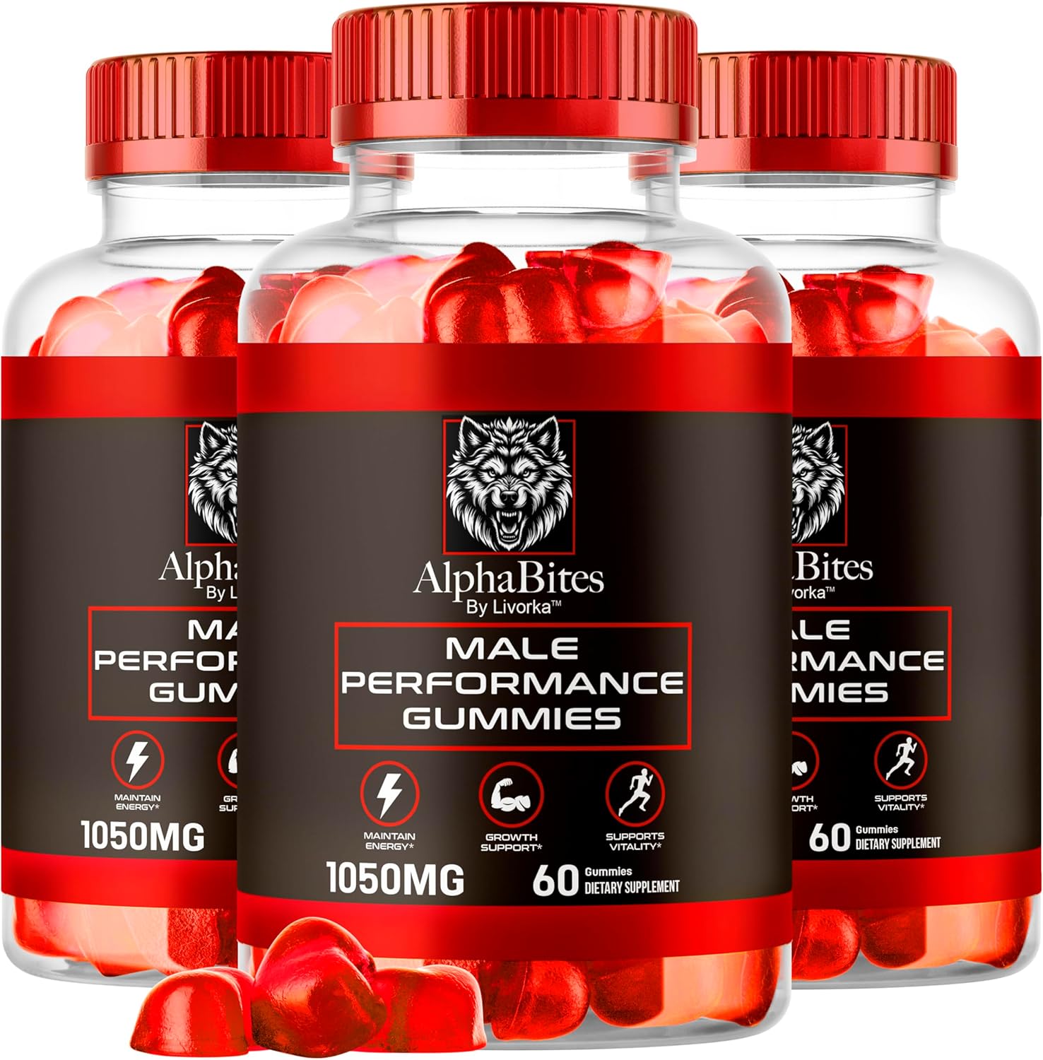 3 Pack LIVORKA Alpha Bites Gummies for Men - 180 Gummies for 3 Months Supply - AlphaBites Reviews