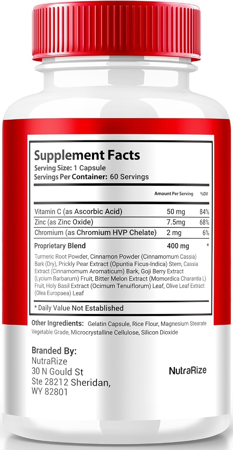 3 Pack NutraRize Gluco Ally Capsules - Comprehensive Blood Support Formula for Healthy Levels - All Natural Supplement (180 Capsules)