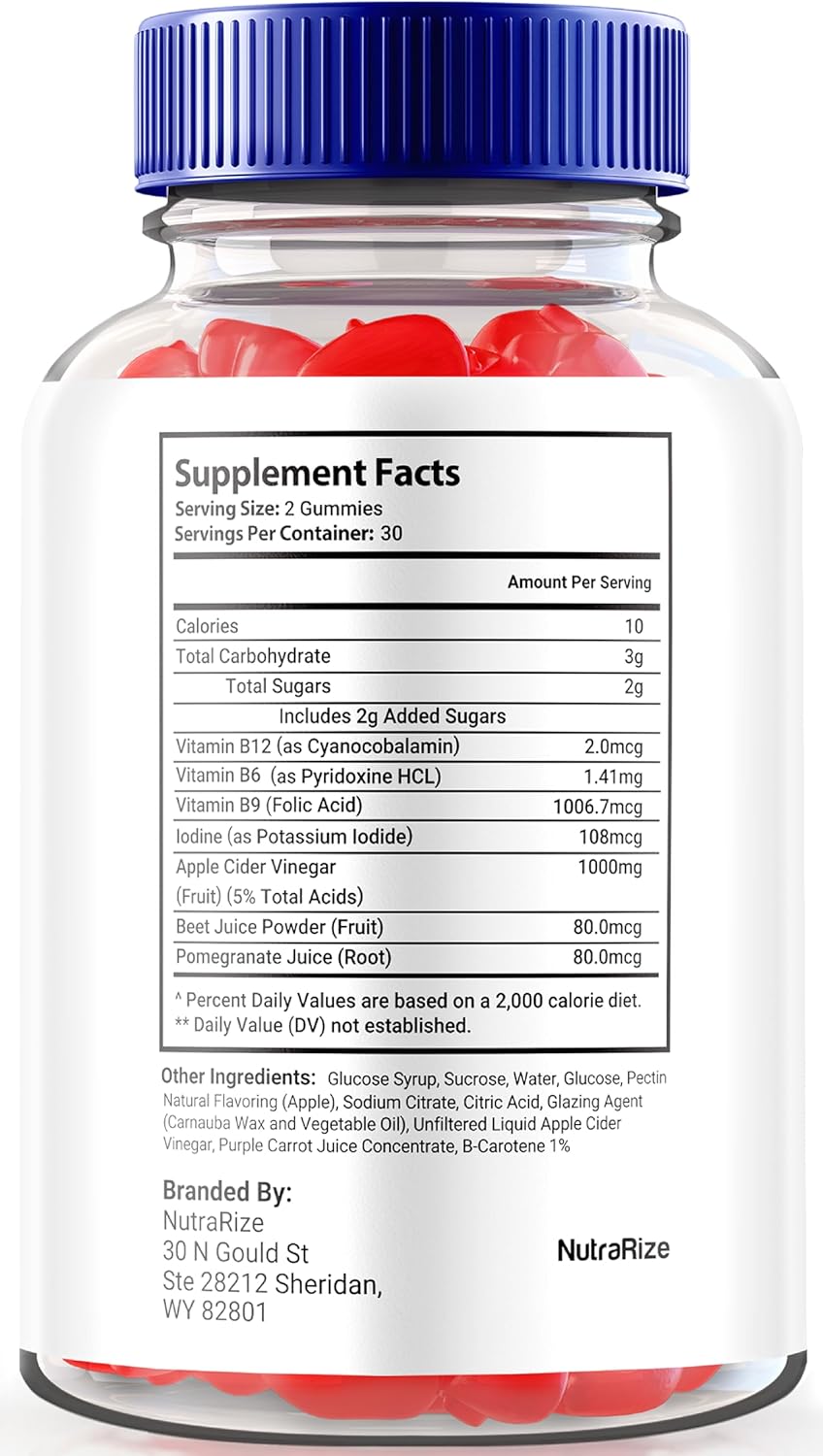 3-Pack NutraRize MicroBio Keto ACV Gummies: Official Keto + ACV Supplement, All-Natural Micro Bio Apple Cider Vinegar - 180 Gummies