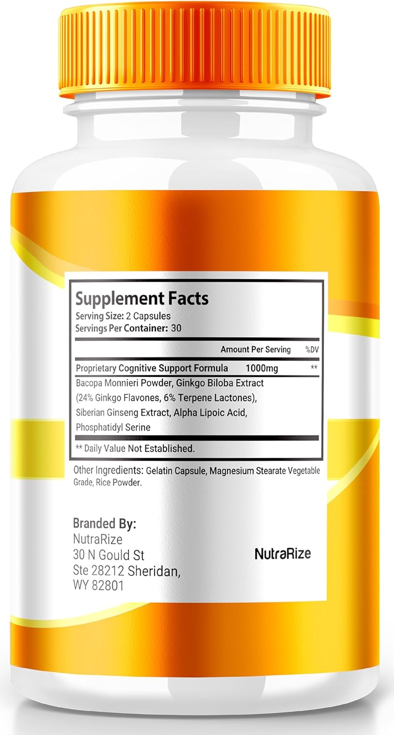 3 Pack NutraRize NervoCure Capsules - All Natural Cognitive Health Supplement - Maximum Strength Brain-Boosting Pills for Holistic Wellness - 180 Capsules