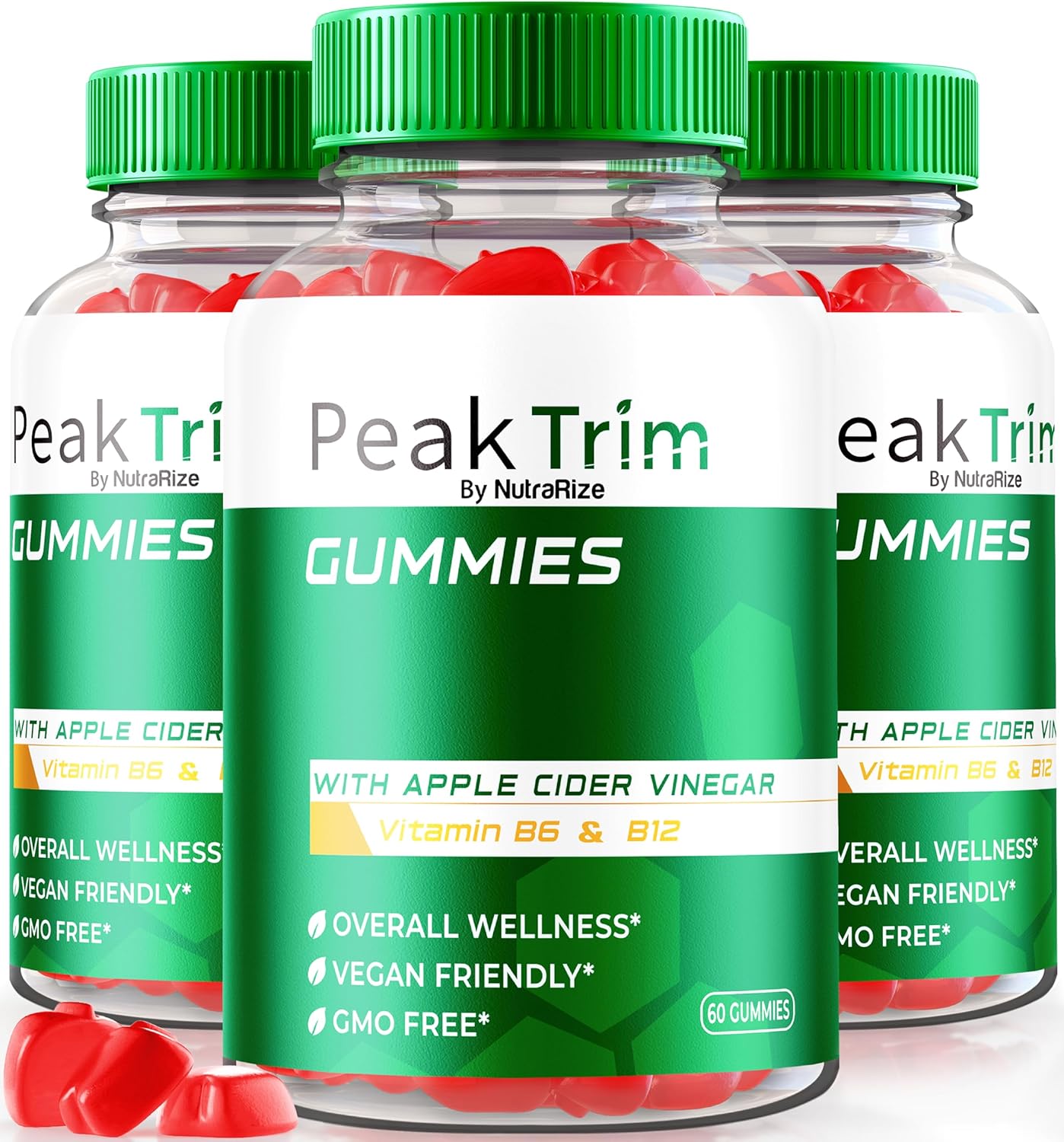 3 Pack NutraRize Peak Trim Keto Gummies with Apple Cider Vinegar - 1000MG Maximum Strength Supplement for Fitness Goals - 180 Gummies