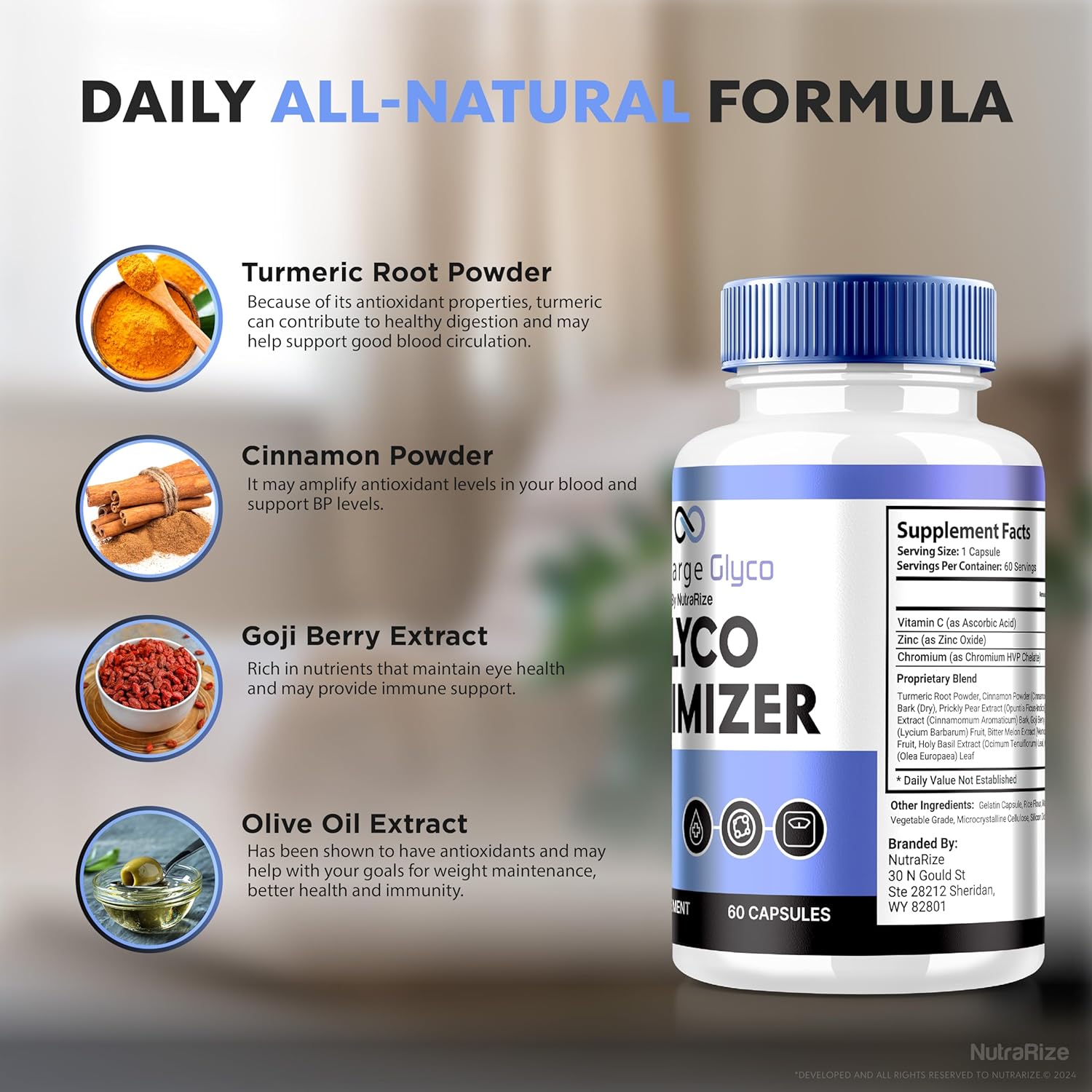 3 Pack NutraRize Recharge Glyco Capsules - All Natural Glyco Support for Health & Wellness - Official Glyco Optimizer - 180 Capsules