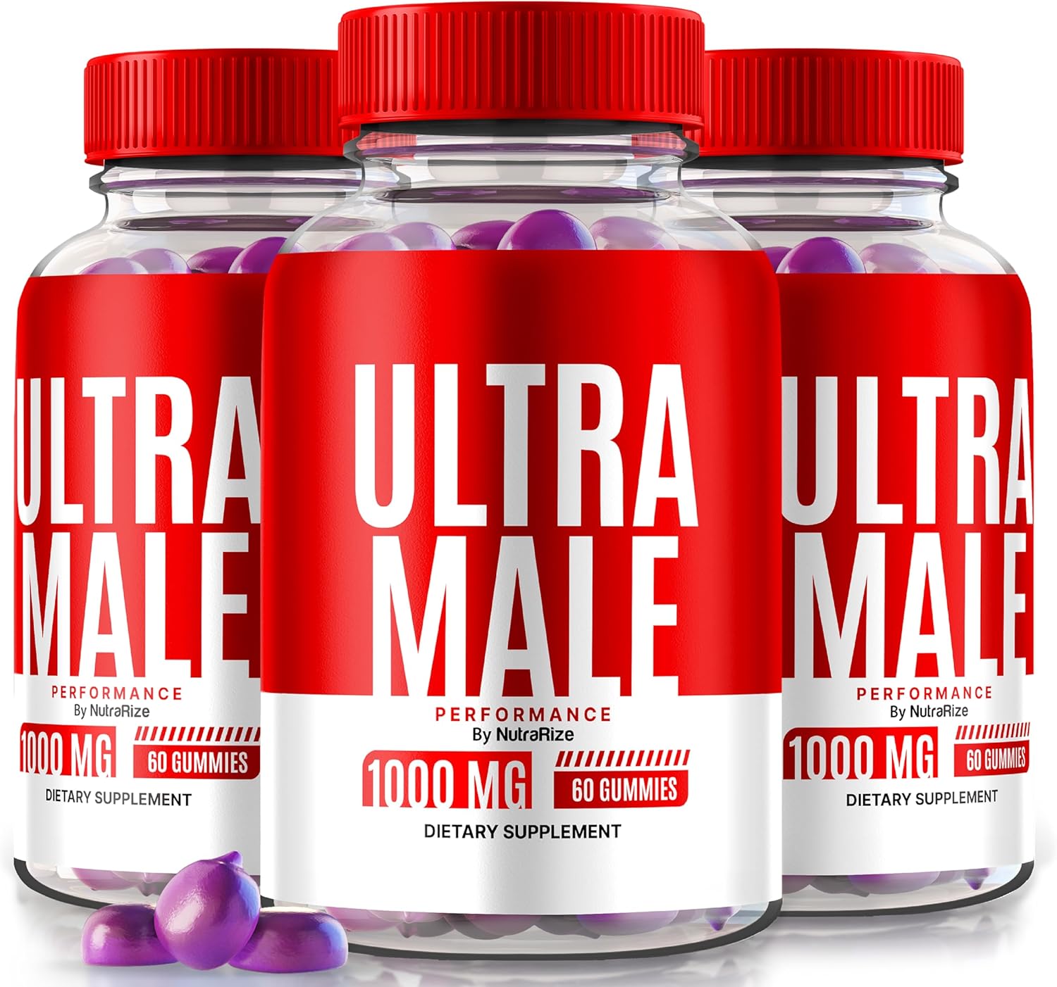 3 Pack NutraRize Ultra Male Gummies - 1000 MG Vitamin Gummies for Daily Performance & Health Boost - Official Reviews (180 Gummies)