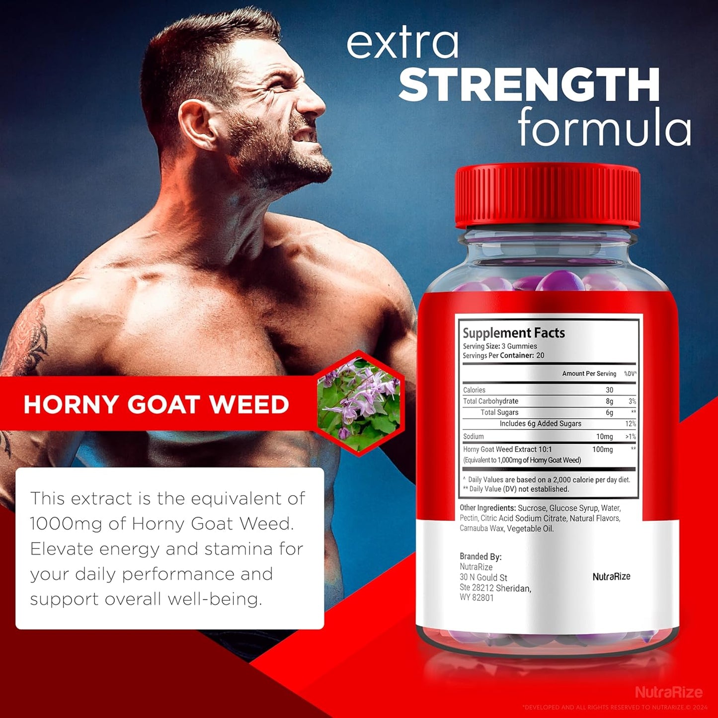 3 Pack NutraRize Ultra Male Gummies - 1000 MG Vitamin Gummies for Daily Performance & Health Boost - Official Reviews (180 Gummies)