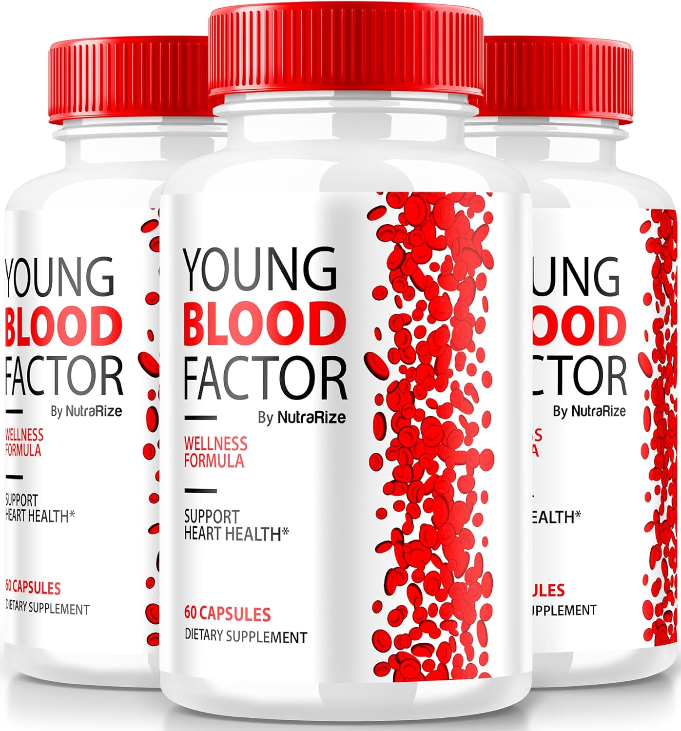 3 Pack NutraRize Young Blood Factor Capsules - Official Blood Vessel Cleaner Formula, Natural Supplement for Healthy Stable Levels, YoungBloodFactor Support Pills (180 Capsules)
