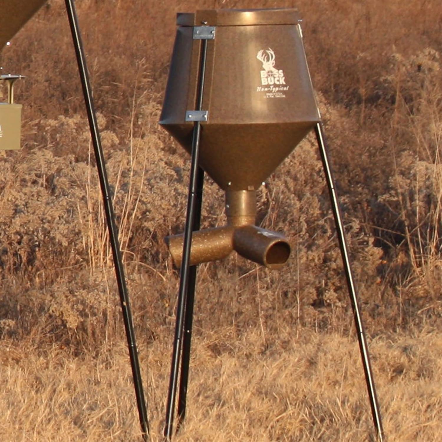 3 Pack of Boss Buck 200 lb Capacity Gravity Fed Tripod Feeder for Deer and Wildlife Attraction