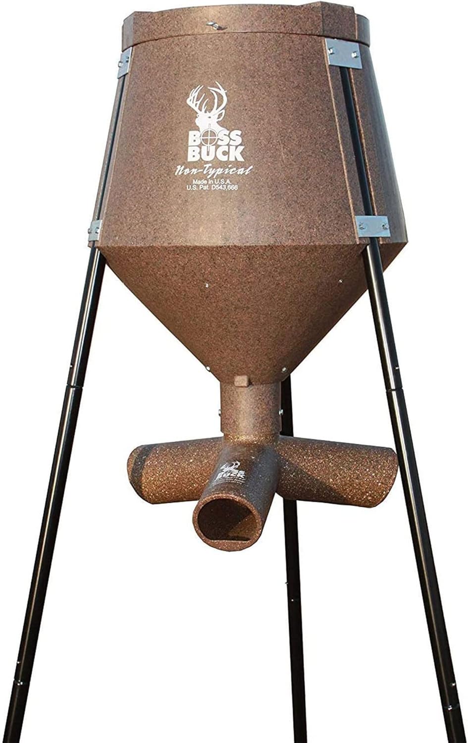 3 Pack of Boss Buck 200 lb Capacity Gravity Fed Tripod Feeder for Deer and Wildlife Attraction