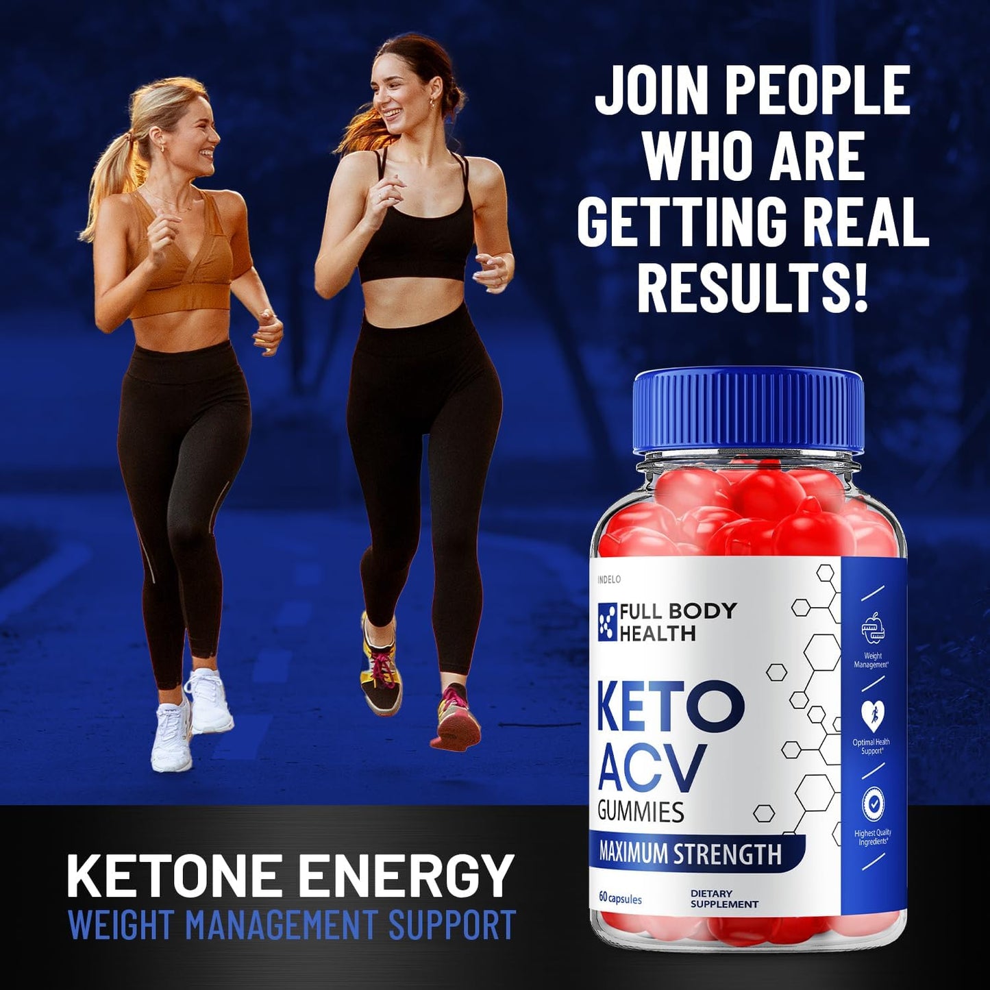 3 Pack of Indelo Full Body Health Keto ACV Gummies with Vitamin B12 - Advanced Weight Management and Apple Cider Vinegar Support