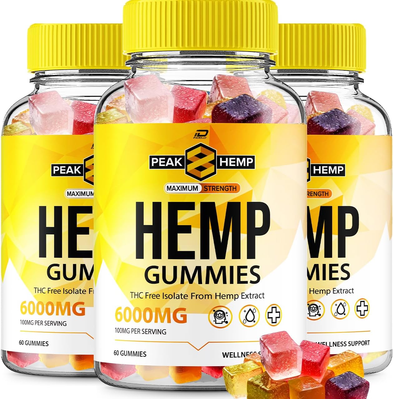3 Pack of Indelo Peak 8 metabolism booster Gummies with metabolism booster Seed Extract - Natural Tinnitus Herbal Supplement for Health and Wellness Support